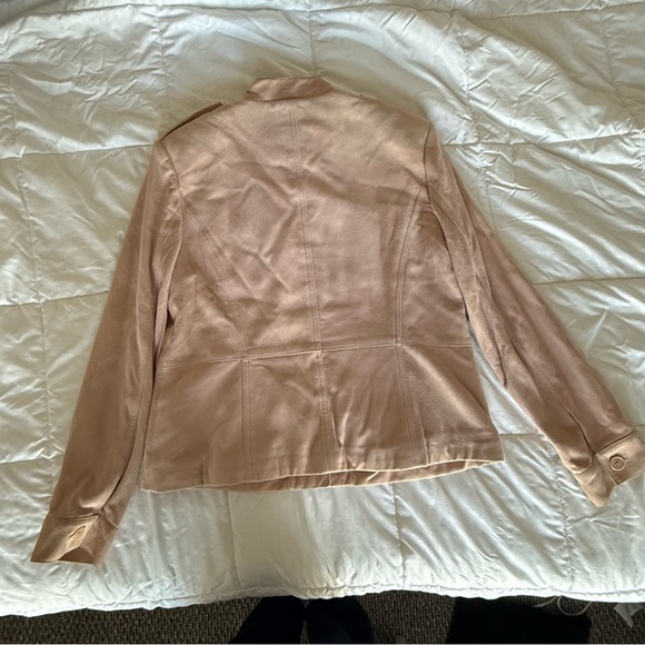 COMPANY By Ellen Tracy 100% Suede Jacket Blazer Beige Size 12 Womens - Picture 3 of 5